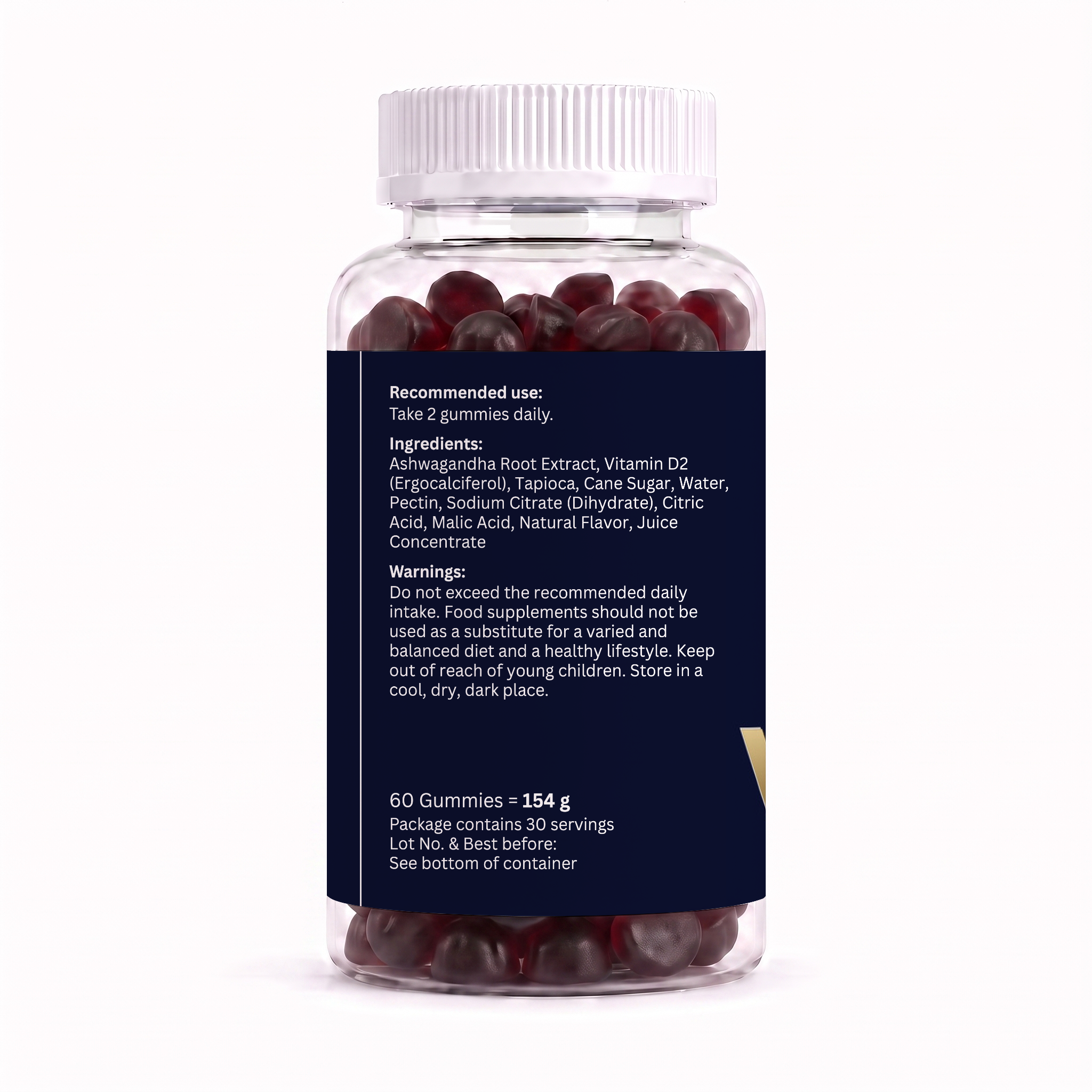 Ashwagandha + Vitamin D2 Gummies – 60 Gummies