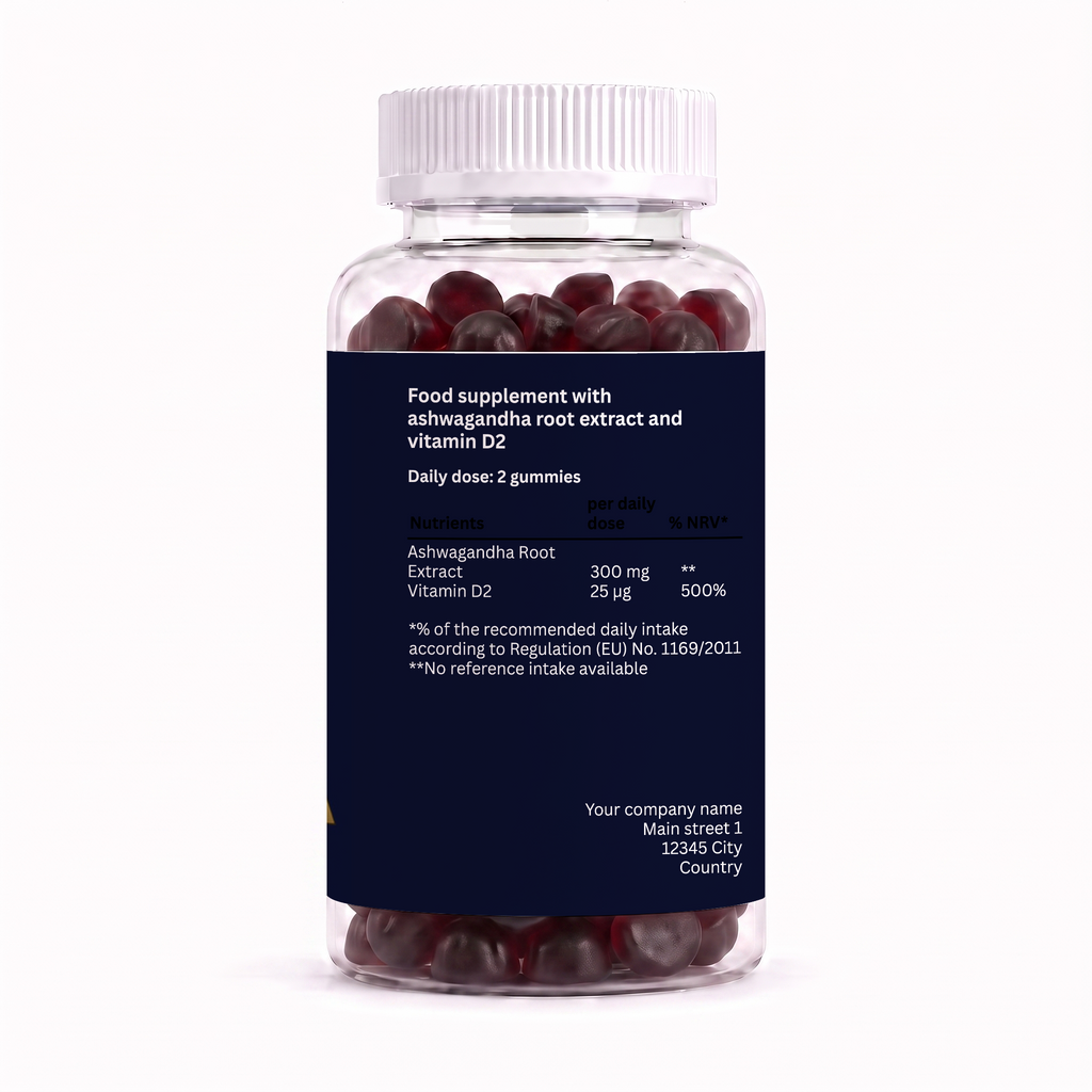 Ashwagandha + Vitamin D2 Gummies – 60 Gummies